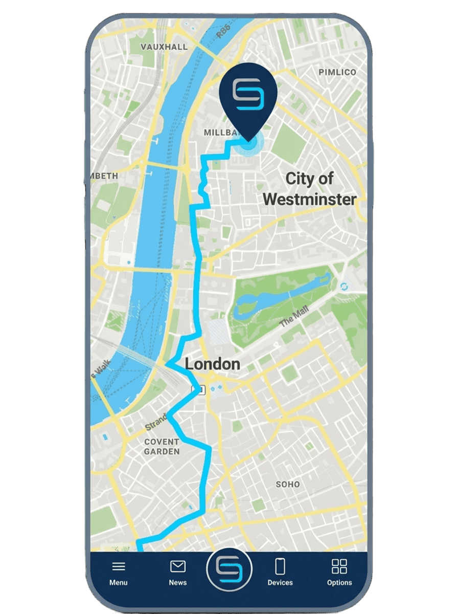 Live tracking in FINDER Portal — London route