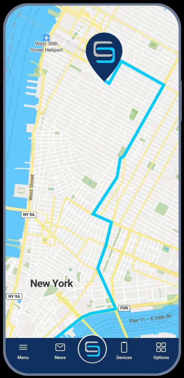 Tracciamento live nel FINDER Portal — percorso Londra