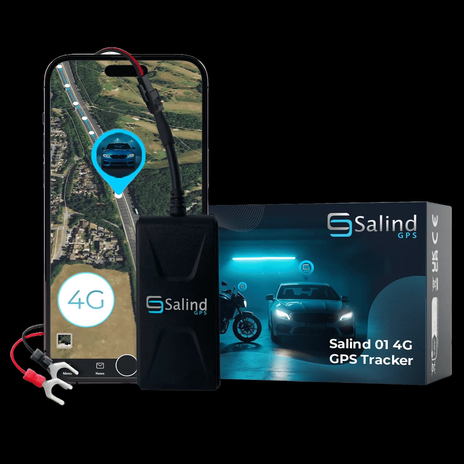 Salind 01 4G — fest verbauter GPS-Tracker, Frontansicht