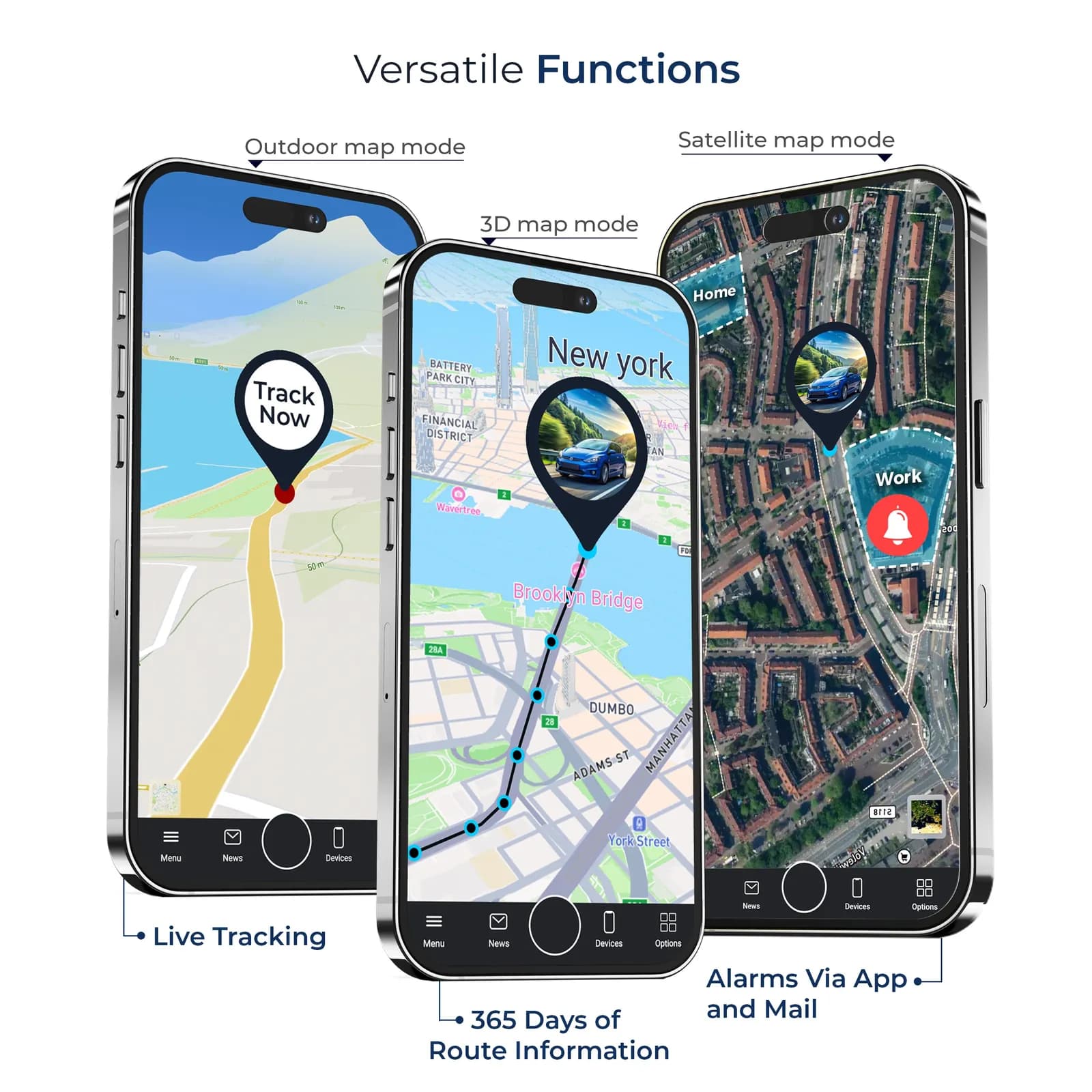 Salind 01 4G in the FINDER Portal app — live tracking, history, alarms