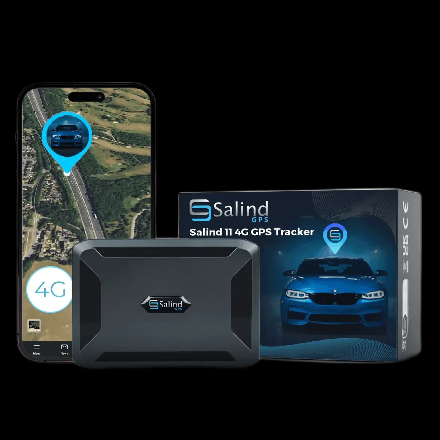 Salind 11 4G — magnetischer GPS-Tracker mit Akku, Frontansicht