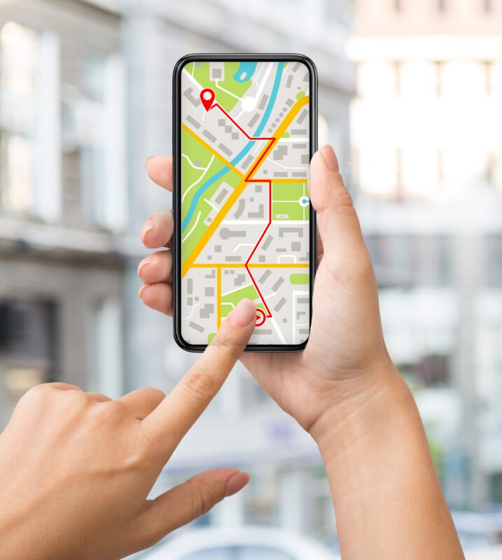 navigation app with street map opened on smartphon 2021 09 01 16 03 04 utc 717x800 - Geofence - what is it?